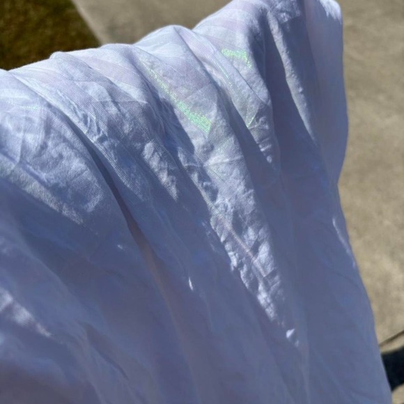 White Victoria's Secret button-up shirt with iridescent stripes. New with Tags - Picture 6 of 6